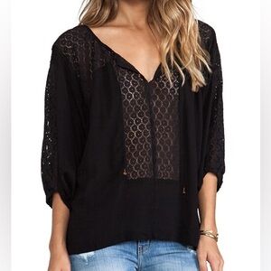 FREE PEOPLE Moon River Easy Top Women’s Black Size Medium
